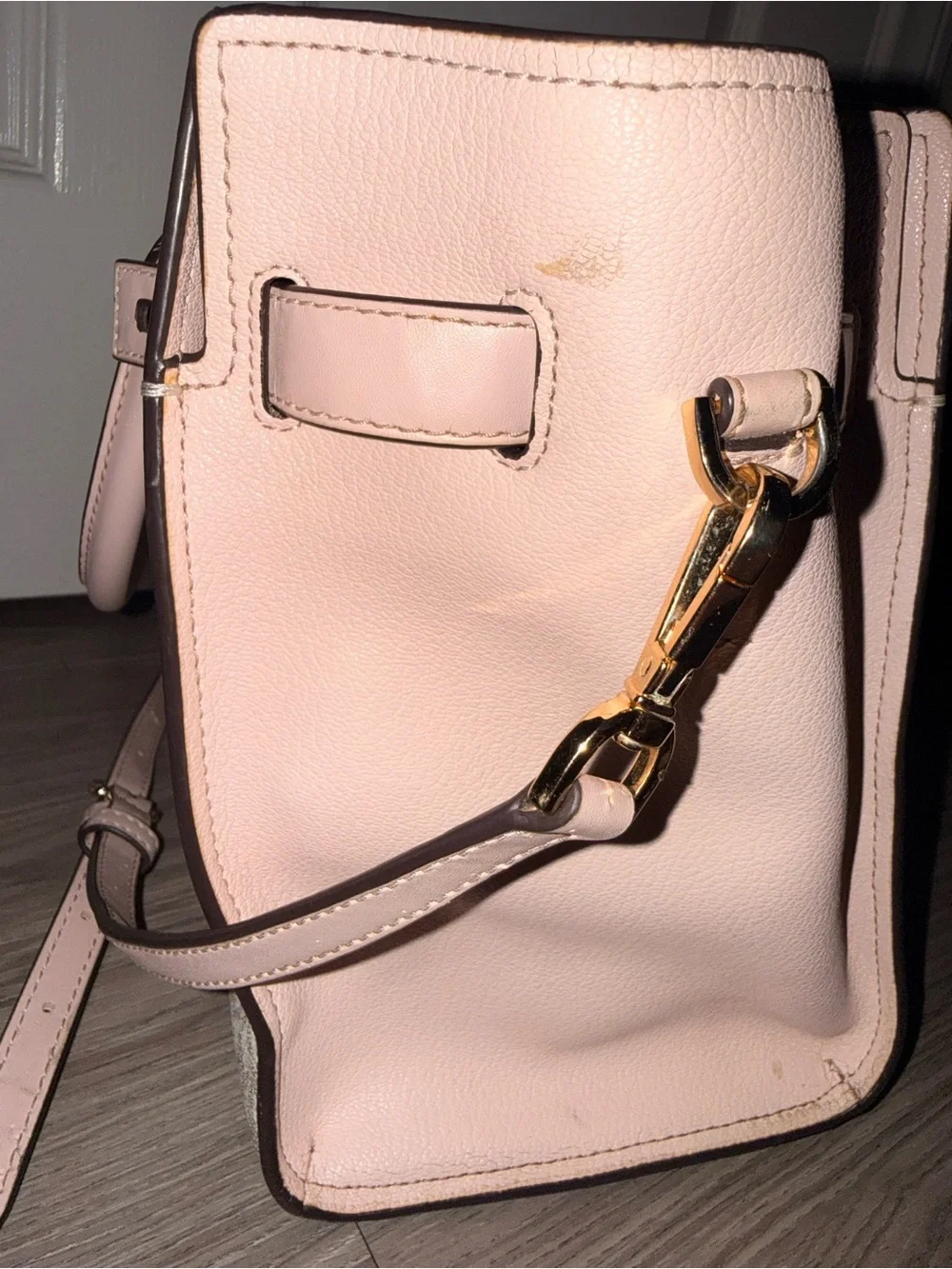 Michael Kors Cream and Pale Pink Signature Satchel